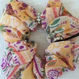 ETRO Milano Made in ITALY SILK Elastic HAIR Scrunchie w Strass Rings Crystal NEW ETRO Milano Made in ITALY SILK Elastic HAIR Scrunchie w  main image 4